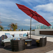 Load image into Gallery viewer, Gymax 10 ft Patio Table Market Umbrella Yard Outdoor w/ Solar LED Lights