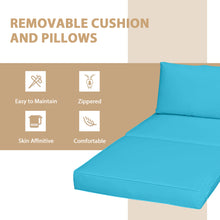 Load image into Gallery viewer, Gymax 5PCS Outdoor Patio Furniture Set w/ Coffee Table Ottoman Turquoise Cushion