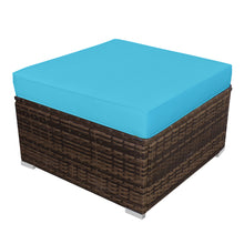 Load image into Gallery viewer, Gymax 5PCS Outdoor Patio Furniture Set w/ Coffee Table Ottoman Turquoise Cushion