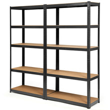 Load image into Gallery viewer, Gymax 1/2/3/4PCS 72'' Metal 5-Tier Garage Storage Rack Shelf Adjustable Freestanding Black