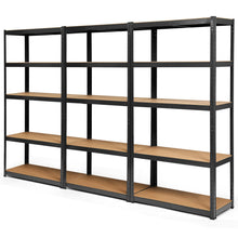 Load image into Gallery viewer, Gymax 1/2/3/4PCS 72'' Metal 5-Tier Garage Storage Rack Shelf Adjustable Freestanding Black