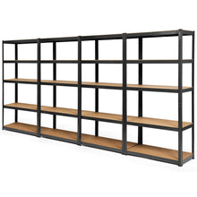 Load image into Gallery viewer, Gymax 1/2/3/4PCS 72'' Metal 5-Tier Garage Storage Rack Shelf Adjustable Freestanding Black