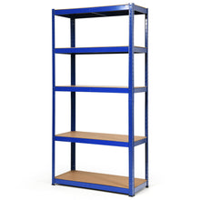 Load image into Gallery viewer, Gymax 1/2/3/4PCS 72'' Metal 5-Tier Garage Storage Rack Shelf Adjustable Freestanding Blue