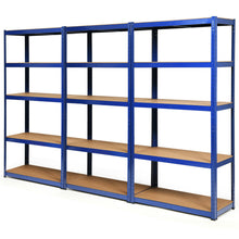 Load image into Gallery viewer, Gymax 1/2/3/4PCS 72'' Metal 5-Tier Garage Storage Rack Shelf Adjustable Freestanding Blue