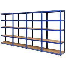 Load image into Gallery viewer, Gymax 1/2/3/4PCS 72'' Metal 5-Tier Garage Storage Rack Shelf Adjustable Freestanding Blue