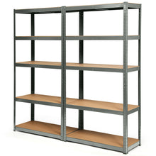 Load image into Gallery viewer, Gymax 1/2/3/4PCS 72'' Metal 5-Tier Garage Storage Rack Shelf Adjustable Freestanding Gray