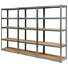 Load image into Gallery viewer, Gymax 1/2/3/4PCS 72'' Metal 5-Tier Garage Storage Rack Shelf Adjustable Freestanding Gray