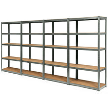Load image into Gallery viewer, Gymax 1/2/3/4PCS 72'' Metal 5-Tier Garage Storage Rack Shelf Adjustable Freestanding Gray