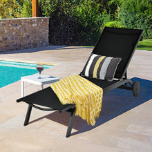 Load image into Gallery viewer, Gymax Patio Chaise Lounge Sling Armless back Adjustable Outdoor Black