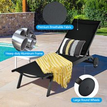 Load image into Gallery viewer, Gymax Patio Chaise Lounge Sling Armless back Adjustable Outdoor Black