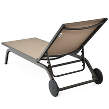 Load image into Gallery viewer, Gymax Patio Chaise Lounge Chair Aluminum Adjustable Recliner w/ Wheels Brown