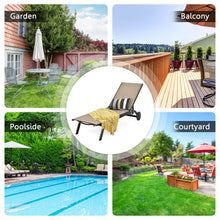 Load image into Gallery viewer, Gymax Patio Chaise Lounge Chair Aluminum Adjustable Recliner w/ Wheels Brown