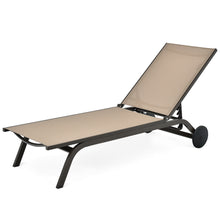 Load image into Gallery viewer, Gymax Set of 2 Patio Chaise Lounge Chair Aluminum Adjustable Recliner w/ Wheels Brown