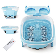Load image into Gallery viewer, Gymax Portable Folding Foot Bath Spa Massager w/ Remote Control Timer Blue