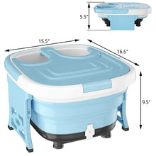 Load image into Gallery viewer, Gymax Portable Folding Foot Bath Spa Massager w/ Remote Control Timer Blue