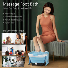 Load image into Gallery viewer, Gymax Portable Folding Foot Bath Spa Massager w/ Remote Control Timer Blue