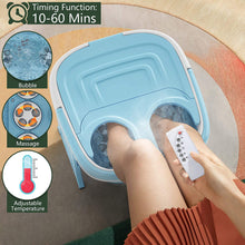 Load image into Gallery viewer, Gymax Portable Folding Foot Bath Spa Massager w/ Remote Control Timer Blue