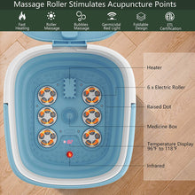 Load image into Gallery viewer, Gymax Portable Folding Foot Bath Spa Massager w/ Remote Control Timer Blue