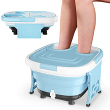 Load image into Gallery viewer, Gymax Portable Folding Foot Bath Spa Massager w/ Remote Control Timer Blue