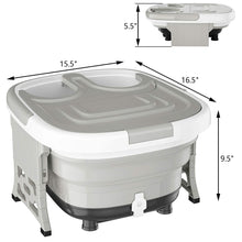 Load image into Gallery viewer, Gymax Portable Folding Foot Bath Spa Massager w/ Remote Control Timer Gray