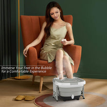 Load image into Gallery viewer, Gymax Portable Folding Foot Bath Spa Massager w/ Remote Control Timer Gray
