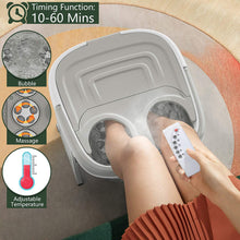 Load image into Gallery viewer, Gymax Portable Folding Foot Bath Spa Massager w/ Remote Control Timer Gray