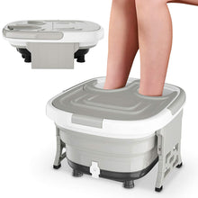 Load image into Gallery viewer, Gymax Portable Folding Foot Bath Spa Massager w/ Remote Control Timer Gray