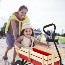 Load image into Gallery viewer, Gymax Outdoor Wagon Pulling Children Kid Garden Cart w/ Wood Railing Red 330lbs
