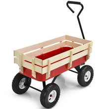 Load image into Gallery viewer, Gymax Outdoor Wagon Pulling Children Kid Garden Cart w/ Wood Railing Red 330lbs