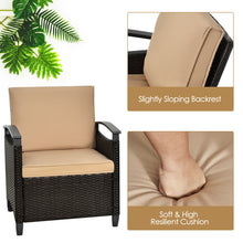 Load image into Gallery viewer, Gymax 3PCS Outdoor Wicker Bistro Set Patio Conversation Furniture Set w/ Cushions