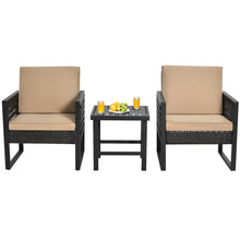 Load image into Gallery viewer, Gymax 3PCS Rattan Outdoor Bistro Set Patio Conversation Furniture Set w/ Cushions