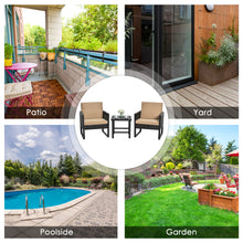 Load image into Gallery viewer, Gymax 3PCS Rattan Outdoor Bistro Set Patio Conversation Furniture Set w/ Cushions