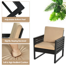 Load image into Gallery viewer, Gymax 3PCS Rattan Outdoor Bistro Set Patio Conversation Furniture Set w/ Cushions