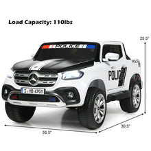 Load image into Gallery viewer, Gymax 12V 2-Seater Kids Ride On Police Car Licensed Mercedes Benz X Class RC w/ Trunk
