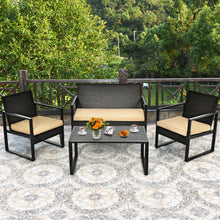 Load image into Gallery viewer, Gymax 8PCS Outdoor Wicker Rattan Furniture Set Patio Conversation Set w/ Cushions