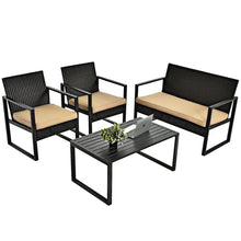 Load image into Gallery viewer, Gymax 8PCS Outdoor Wicker Rattan Furniture Set Patio Conversation Set w/ Cushions