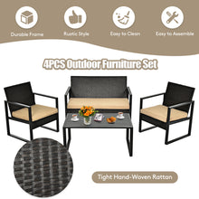 Load image into Gallery viewer, Gymax 8PCS Outdoor Wicker Rattan Furniture Set Patio Conversation Set w/ Cushions