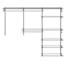Load image into Gallery viewer, Gymax Custom Closet Organizer Kit 4 to 6 FT Wall-mounted Closet System w/Hang Rod Grey