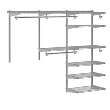 Load image into Gallery viewer, Gymax Custom Closet Organizer Kit 4 to 6 FT Wall-mounted Closet System w/Hang Rod Grey