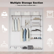 Load image into Gallery viewer, Gymax Custom Closet Organizer Kit 4 to 6 FT Wall-mounted Closet System w/Hang Rod Grey