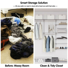 Load image into Gallery viewer, Gymax Custom Closet Organizer Kit 4 to 6 FT Wall-mounted Closet System w/Hang Rod Grey