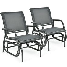 Load image into Gallery viewer, Gymax 2PCS Patio Swing Glider Chair Single Rocking Chair Yard Outdoor Grey