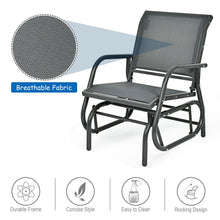 Load image into Gallery viewer, Gymax 2PCS Patio Swing Glider Chair Single Rocking Chair Yard Outdoor Grey