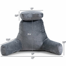 Load image into Gallery viewer, Gymax Reading Pillow TV Bed Rest Memory Foam with Arms Rests Neck Roll Back Support