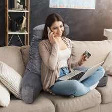 Load image into Gallery viewer, Gymax Reading Pillow TV Bed Rest Memory Foam with Arms Rests Neck Roll Back Support