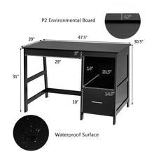 Load image into Gallery viewer, Gymax 47.5'' Computer Desk Trestle Desk Writing Study Workstation w/ 2 Drawers