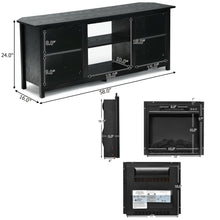 Load image into Gallery viewer, Gymax 58'' 2-Tier Fireplace TV Stand W/18'' Electric Fireplace up to 65'' Black