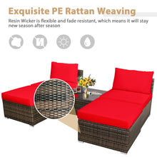 Load image into Gallery viewer, Gymax 5PCS Outdoor Patio Furniture Set w/ Coffee Table Ottoman Red Cushion