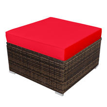Load image into Gallery viewer, Gymax 5PCS Outdoor Patio Furniture Set w/ Coffee Table Ottoman Red Cushion