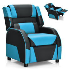 Load image into Gallery viewer, Gymax Gaming Recliner Sofa PU Leather Armchair for Kids Youth w/ Footrest Blue/Red/White/Yellow/Pink